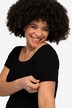 Slim-Fitting Half-Sleeve Smocked Elastic Jersey Top with Ruffle