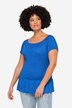 Slim-Fitting Half-Sleeve Smocked Elastic Jersey Top with Ruffle
