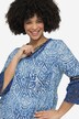 Tunika, A-form, voile, allover-print, blondeflæser