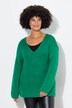 Suéter, oversize, mangas balón, escote de pico