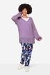 Pull oversize, col en V et manches ballon