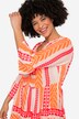 Tunica dal taglio dritto con righe in jacquard e maniche a 3/4