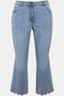 Vaqueros 7/8, Flared Fit, bordado inglés, perlas decorativas en el dobladillo, 5 bolsillos