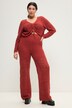 Pantalon en maille ajourée à coupe large, taille élastique et short opaque