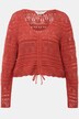 Ajour-sweater i loos fit, med samlingsbånd, bølgesøm og lange ærmer