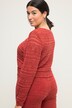 Ajour-sweater i loos fit, med samlingsbånd, bølgesøm og lange ærmer