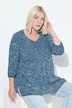 Gerimpelde blouse, stippen, A-lijn, ronde hals, 3/4-mouwen