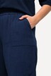 Short Rose, mousseline, wijde pijpen, elastische tailleband