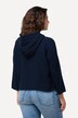 Bluse, musselin, hette, oversized, 3/4-ermer