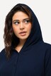 Bluse, musselin, hette, oversized, 3/4-ermer
