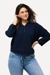 Bluse, musselin, hette, oversized, 3/4-ermer