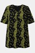 T-shirt, bloemen, sierplooien, V-hals, korte mouwen