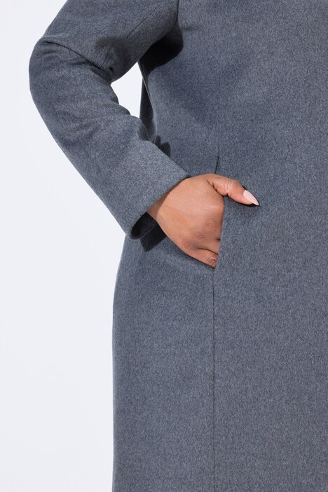 Abrigo, punto de zapatero, cuello con solapa, tapeta de botones