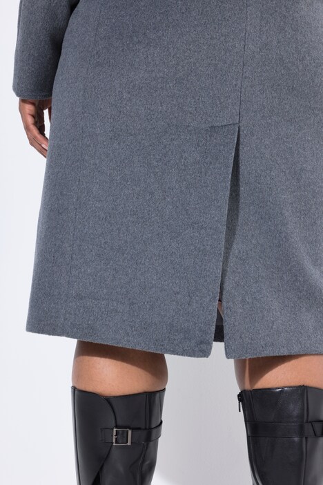 Abrigo, punto de zapatero, cuello con solapa, tapeta de botones