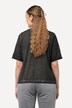 T-shirt à manches courtes, avec étoile métallique. Décolleté en forme de cœur et ruban à froncer.