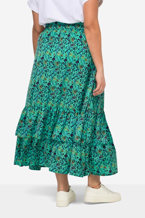 Maxi-rok, all-over print, elastische tailleband