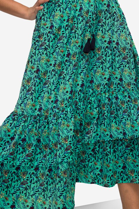 Maxi-rok, all-over print, elastische tailleband