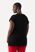 T-shirt con ricami con paillettes, scollo a V e mezze maniche