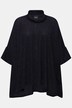 T-shirt, glittereffekt, oversize, rullekrave, halve ærmer