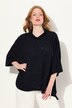 T-shirt, glittereffekt, oversize, rullekrave, halve ærmer