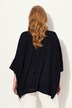 T-shirt, glittereffekt, oversize, rullekrave, halve ærmer