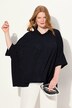 T-shirt, glittereffekt, oversize, rullekrave, halve ærmer