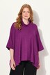 T-shirt, glittereffekt, oversize, rullekrave, halve ærmer