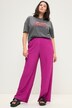 Pantalón, pernera ancha, crespón, cintura elástica