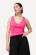 Débardeur col en V en jersey côtelé, coupe Slim Fit