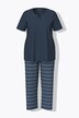 Pyjamas, striber, tunika-udskæring, korte ærmer