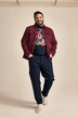 Men+ jeans, farget denim, 5-lommer, traveller-linning med stretchreserve, opptil 72