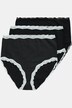 Maxi-slips, 3-pakning, blondekanter, prikker/ensfarget