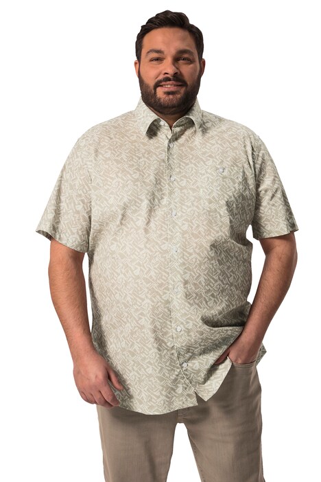 Košile Boston Park, krátké rukávy.#, Kent límeček, plošný potisk, do 8XL