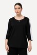 Sweat-shirt à col rond et manches 3/4. Œillets fantaisie. Matière extrêmement douce et confortable.