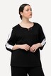 Sweat-shirt à col rond et manches 3/4. Œillets fantaisie. Matière extrêmement douce et confortable.