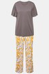 Pyjama, bloemen, bootnek, halve mouwen, zakken