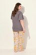 Pyjama, bloemen, bootnek, halve mouwen, zakken
