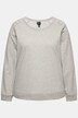 Sudadera, remaches decorativos, oversize, cuello redondo, manga larga
