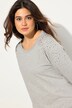 Sudadera, remaches decorativos, oversize, cuello redondo, manga larga