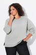 Sudadera, remaches decorativos, oversize, cuello redondo, manga larga