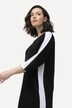 Jersey jurk, sierstrepen, boothals, 3/4-mouwen