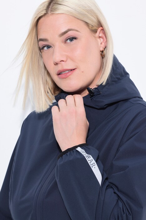 Veste de pluie imperméable, avec fermeture à glissière à double sens et pochette de rangement