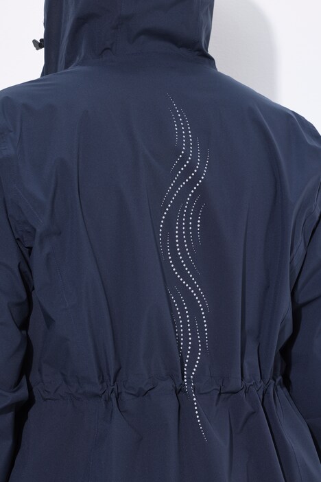 Veste de pluie imperméable, avec fermeture à glissière à double sens et pochette de rangement