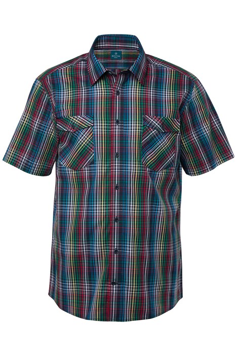 Kostkovaná košile Boston Park, břišní střih, krátké rukávy, Comfort střih, do 8XL