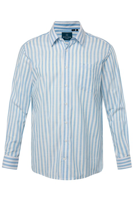 Košile Boston Park, lněný vzhled, dlouhé rukávy, pruhy, Kent límeček, Comfort střih, do 8XL
