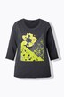 Shirt, patchprint, ronde hals, 3/4-mouwen, rolranden