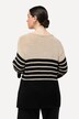 Pull à rayures oversized, col rond et manches 3/4