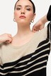 Pull à rayures oversized, col rond et manches 3/4