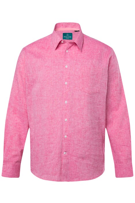 Košile Boston Park, lněná směs, dlouhé rukávy, pruhy, Kent límeček, Comfort střih, do 8XL