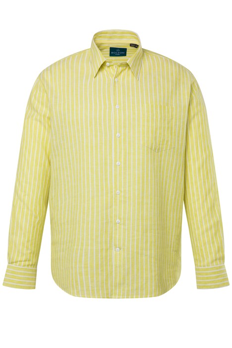 Košile Boston Park, lněná směs, dlouhé rukávy, pruhy, Kent límeček, Comfort střih, do 8XL